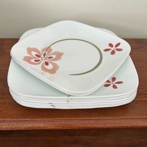 CORELLE 11 Pretty Pink Plates (8) Dinner Plates (3) Luncheon Plates Retired